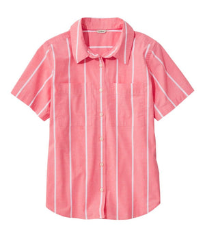 Women's Essential Cotton Poplin Shirt, Short-Sleeve