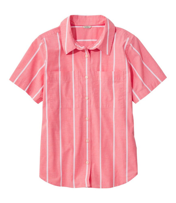 Women's Essential Cotton Poplin Shirt, Short-Sleeve