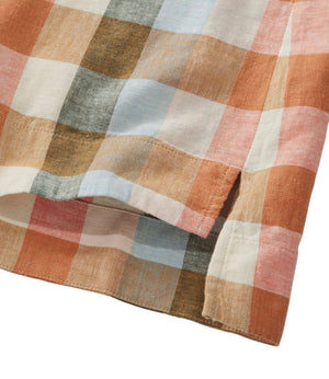 Women's Signature Linen-Blend Splitneck Shirt, Short-Sleeve