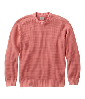 Men's Textured Washed Cotton Sweaters, Crewneck