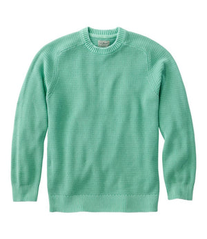 Men's Textured Washed Cotton Sweaters, Crewneck