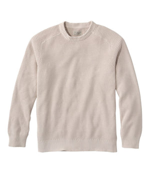 Men's Textured Washed Cotton Sweaters, Crewneck