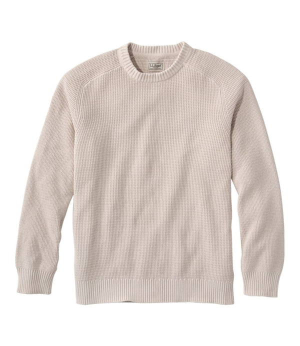 Men's Textured Washed Cotton Sweaters, Crewneck