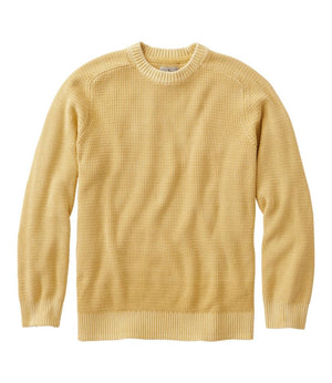 Men's Textured Washed Cotton Sweaters, Crewneck