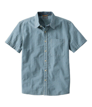 Men's Signature Seersucker Madras Shirt, Slightly Fitted, Short-Sleeve