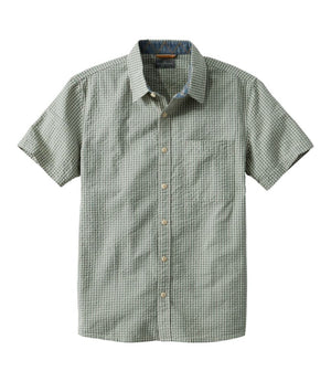 Men's Signature Seersucker Madras Shirt, Slightly Fitted, Short-Sleeve