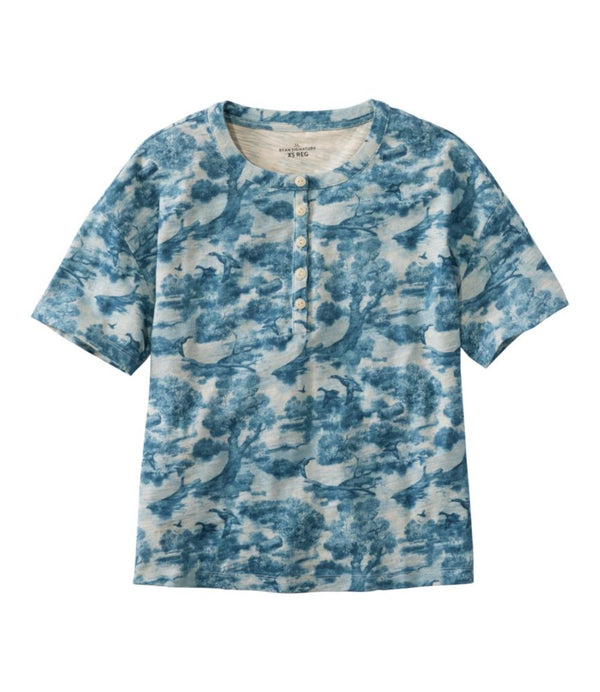 Women's Signature Slub Tee, Short-Sleeve Henley Novelty