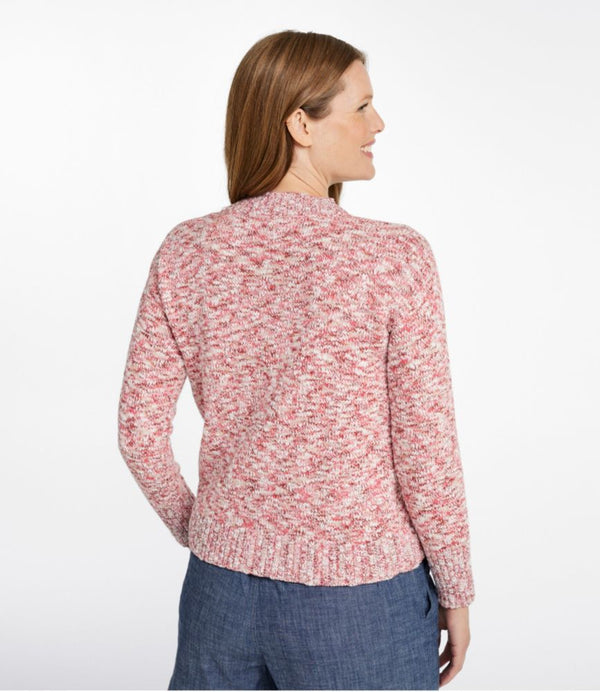 Women's Cotton Ragg Sweater, Crewneck Space-Dye
