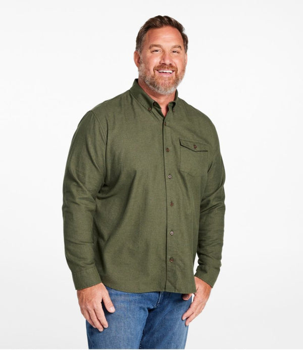 Men's Brushed Jaspé Twill Shirt, Traditional Untucked Fit
