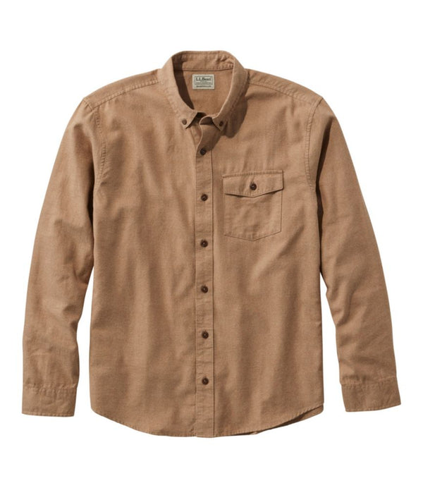 Men's Brushed Jaspé Twill Shirt, Traditional Untucked Fit