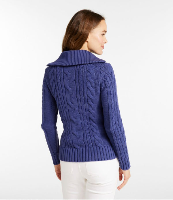 Women's Double L® Cable Sweater, Quarter-Zip