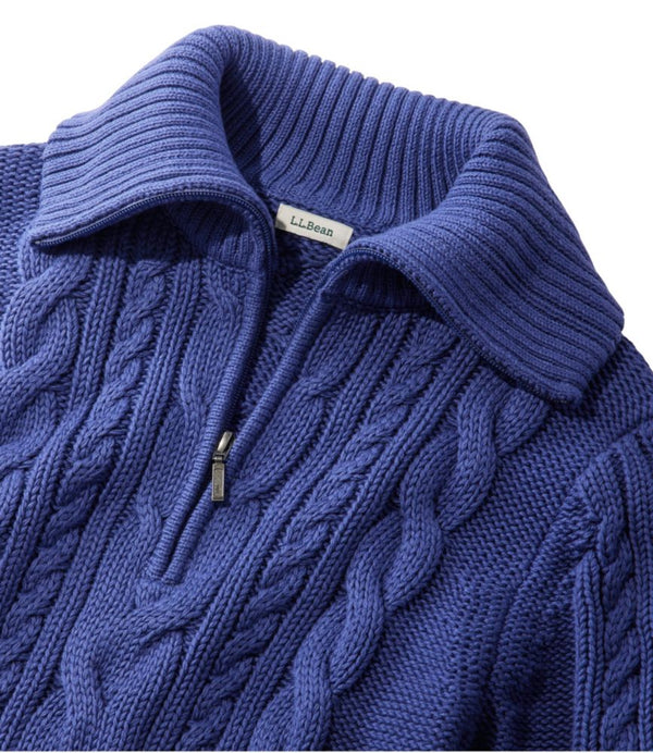 Women's Double L® Cable Sweater, Quarter-Zip