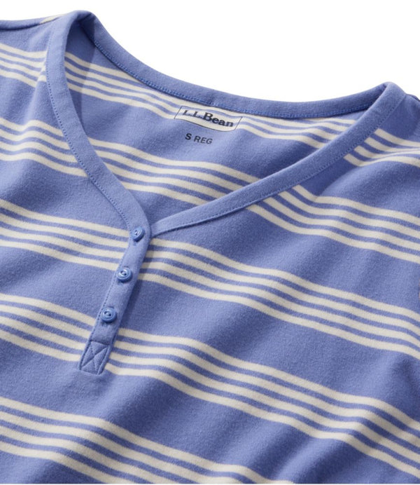 Women's L.L.Bean V-Neck Henley, Long-Sleeve Stripe