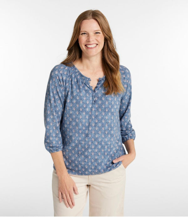 Women's Camden Hills Tee, Three-Quarter-Sleeve Print