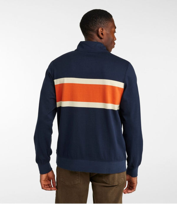 Men's Bean's Vintage Soft Rugby, Mockneck, Chest Stripe