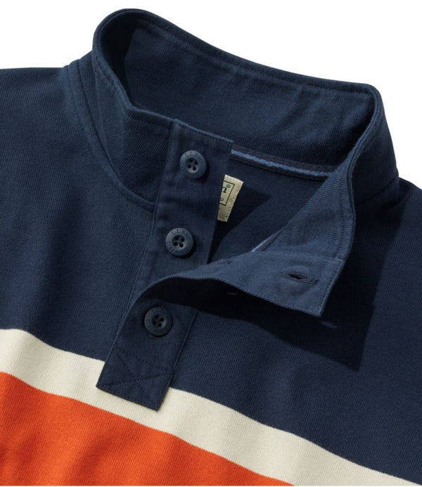Men's Bean's Vintage Soft Rugby, Mockneck, Chest Stripe