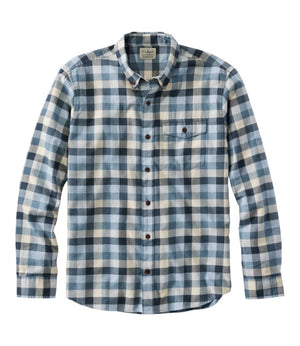 Men's Brushed Jaspé Twill Shirt, Plaid, Traditional Untucked Fit