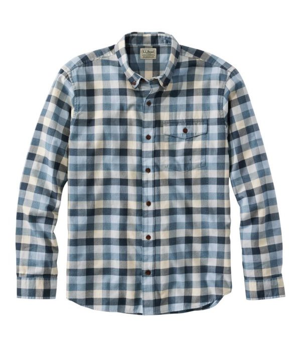Men's Brushed Jaspé Twill Shirt, Plaid, Traditional Untucked Fit