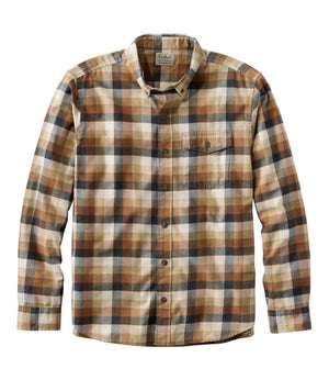 Men's Brushed Jaspé Twill Shirt, Plaid, Traditional Untucked Fit