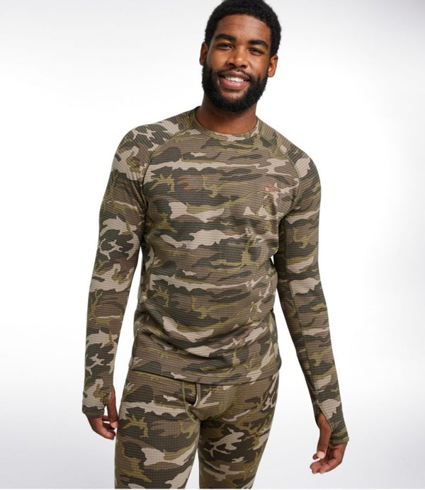 Men's L.L.Bean Heavyweight Base Layer Crew Top, Print