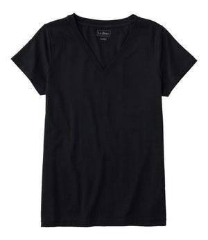Women's Soft Stretch Supima-Blend Tee, Short-Sleeve V-Neck