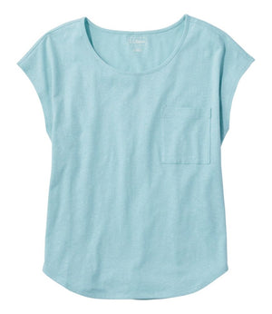 Women's Linen/Cotton Tee, Short-Sleeve Scoopneck