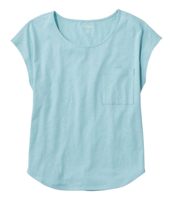 Women's Linen/Cotton Tee, Short-Sleeve Scoopneck