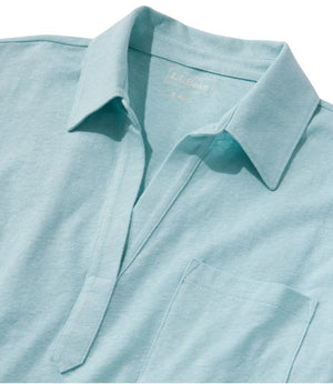 Women's Linen/Cotton Tee, Three-Quarter-Sleeve Splitneck Polo