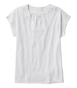 Women's Organic Cotton Tee, V-Neck Cap-Sleeve