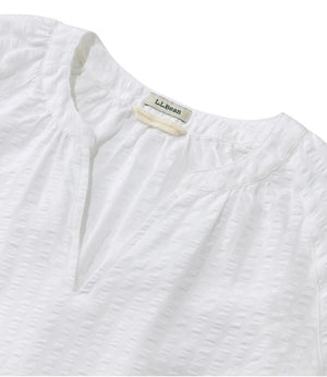Women's Bean's Seacoast Seersucker Splitneck Shirt