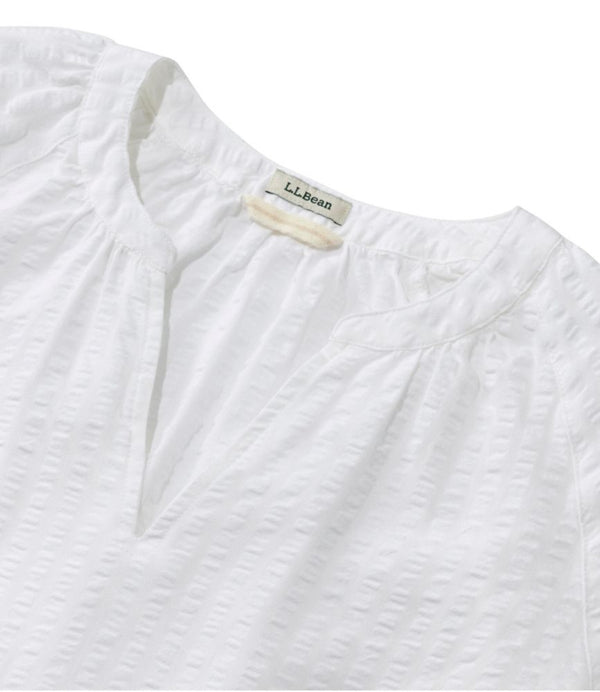 Women's Bean's Seacoast Seersucker Splitneck Shirt