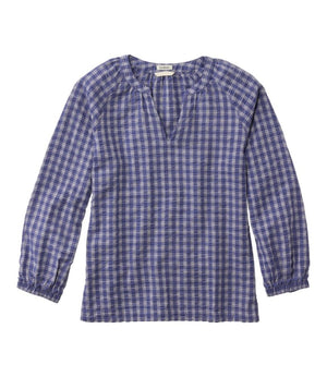 Women's Bean's Seacoast Seersucker Splitneck Shirt