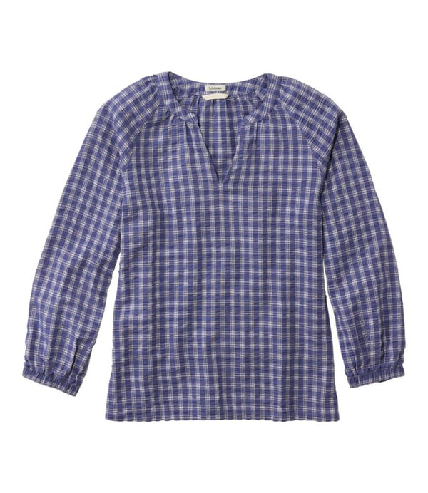 Women's Bean's Seacoast Seersucker Splitneck Shirt