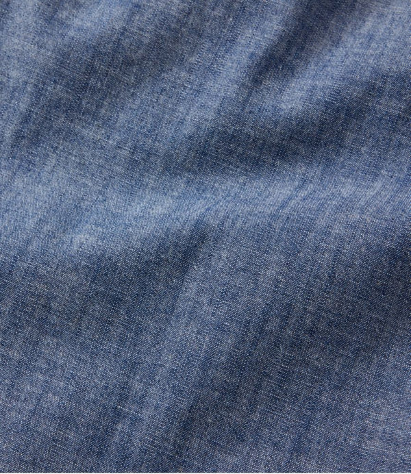 Women's Lakewashed Pull-On Chinos, Mid-Rise Wide-Leg Crop Chambray