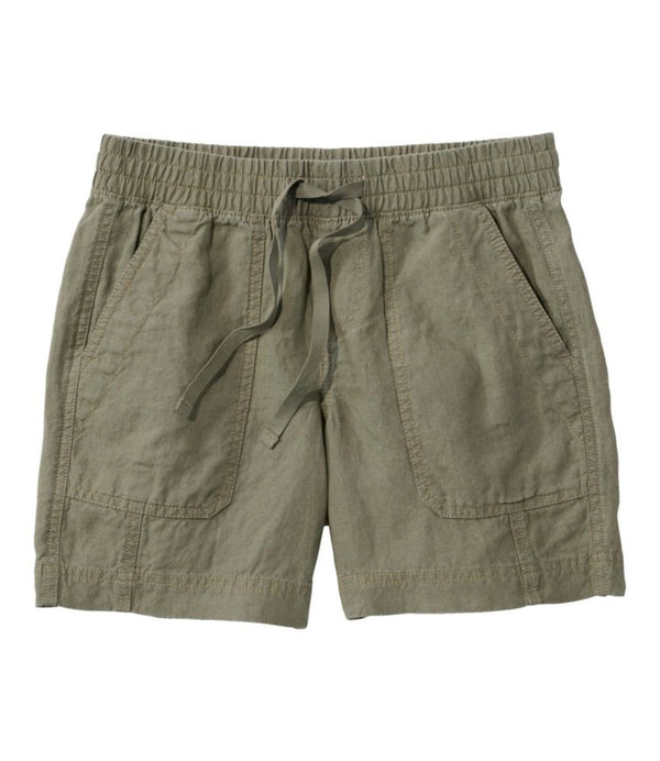 Women's Premium Washable Linen Shorts, Mid-Rise 6"