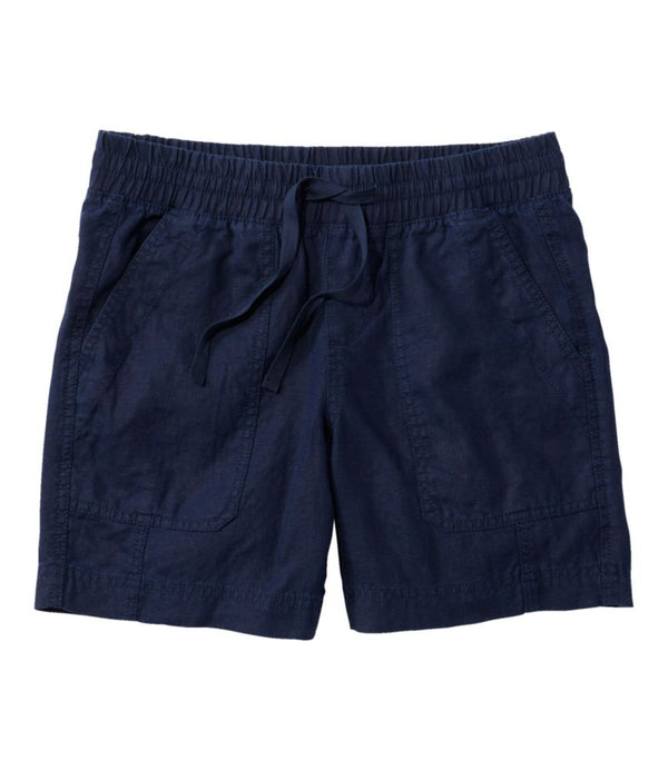 Women's Premium Washable Linen Shorts, Mid-Rise 6"