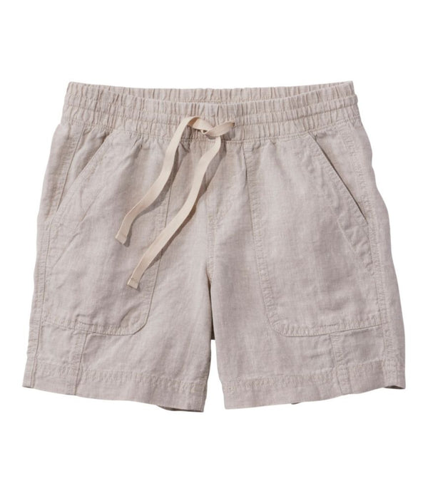 Women's Premium Washable Linen Shorts, Mid-Rise 6"