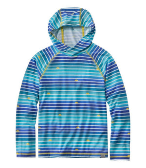 Kids' Everyday SunSmart® Hooded Tee, Long-Sleeve Stripe