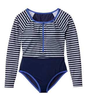 Women's Coastal Essentials Swimwear, Long-Sleeve Tanksuit Print