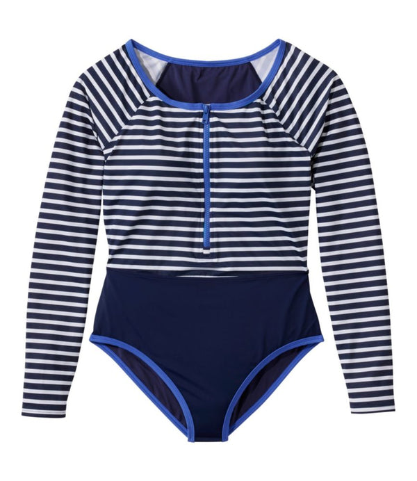 Women's Coastal Essentials Swimwear, Long-Sleeve Tanksuit Print