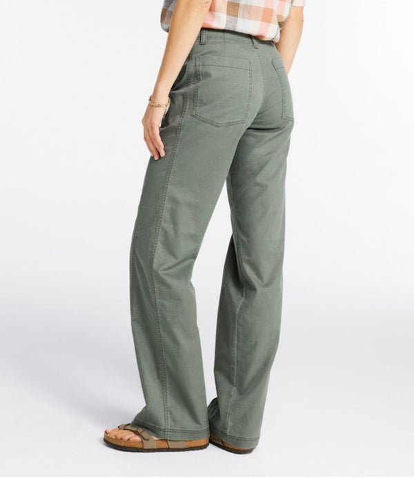 Women's Signature Cotton/TENCEL™ Utility Pants, High-Rise Wide-Leg