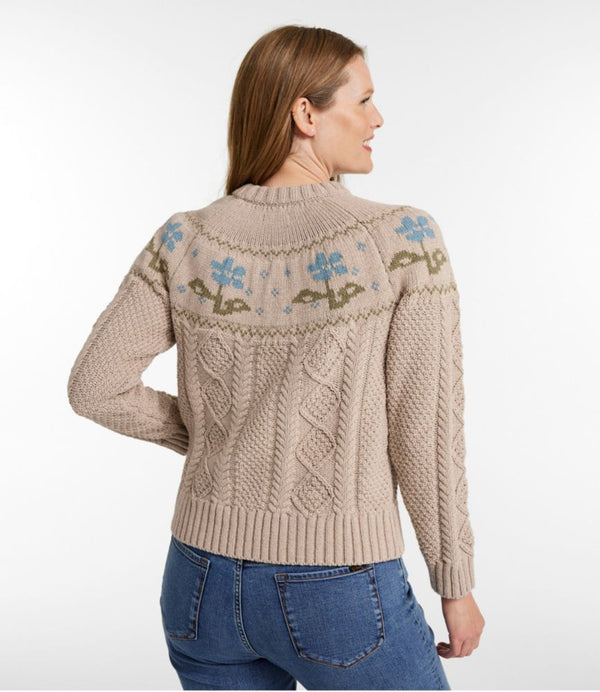 Women's Signature Cotton Fisherman Sweater, Crewneck Novelty