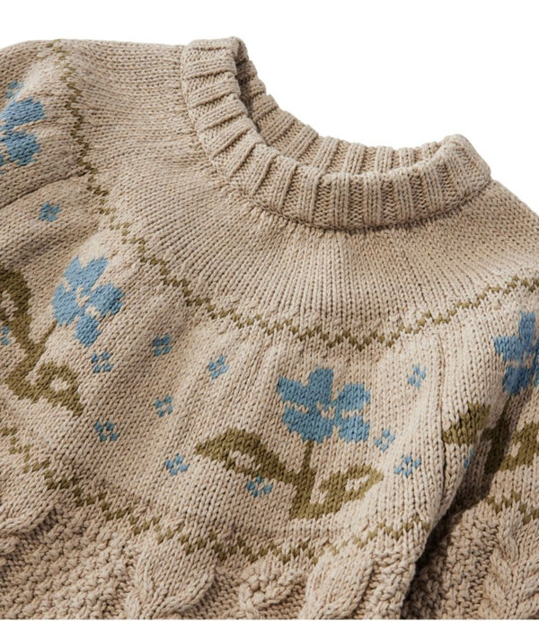 Women's Signature Cotton Fisherman Sweater, Crewneck Novelty