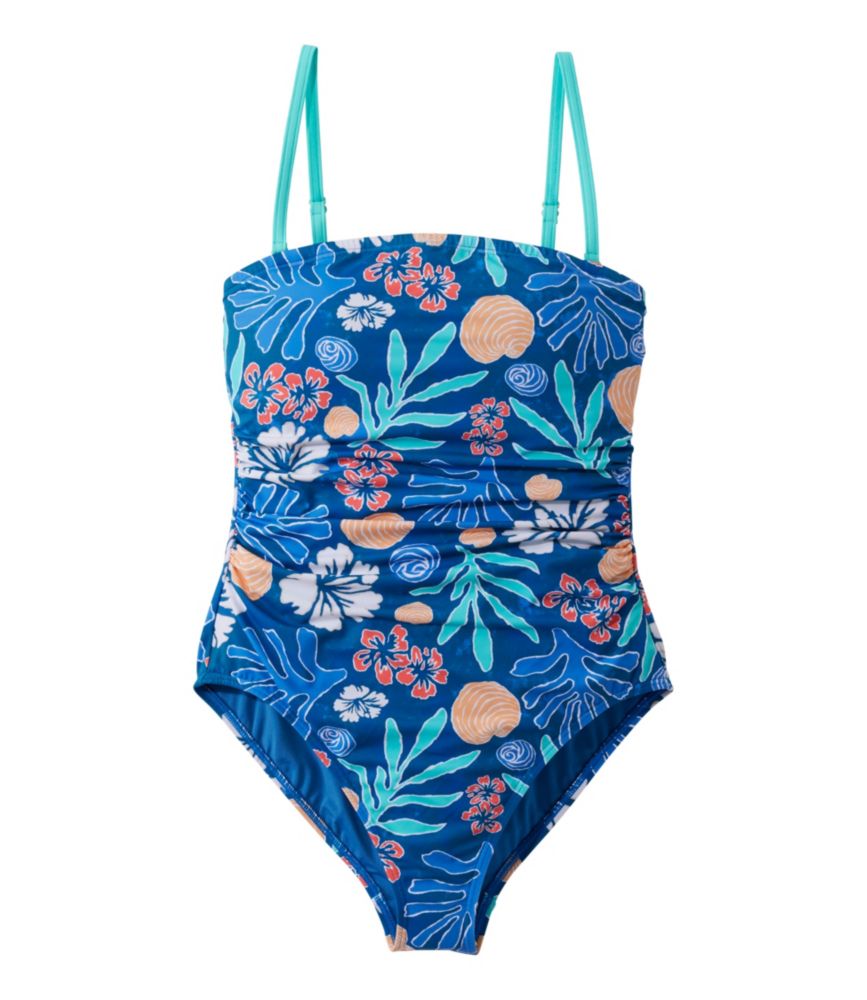 Women's Coastal Essentials Swimwear, Bandeau Tanksuit Print