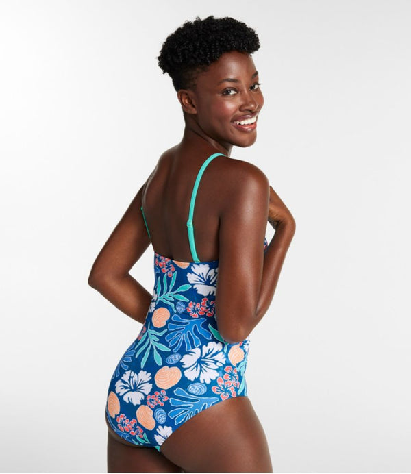 Women's Coastal Essentials Swimwear, Bandeau Tanksuit Print