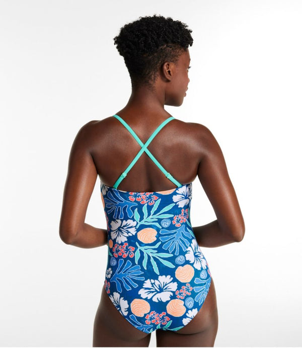 Women's Coastal Essentials Swimwear, Bandeau Tanksuit Print