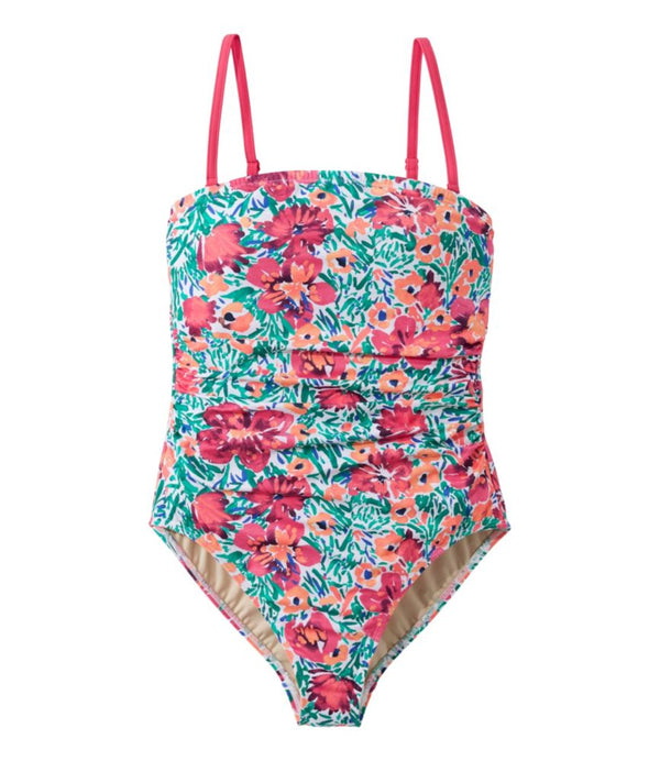 Women's Coastal Essentials Swimwear, Bandeau Tanksuit Print