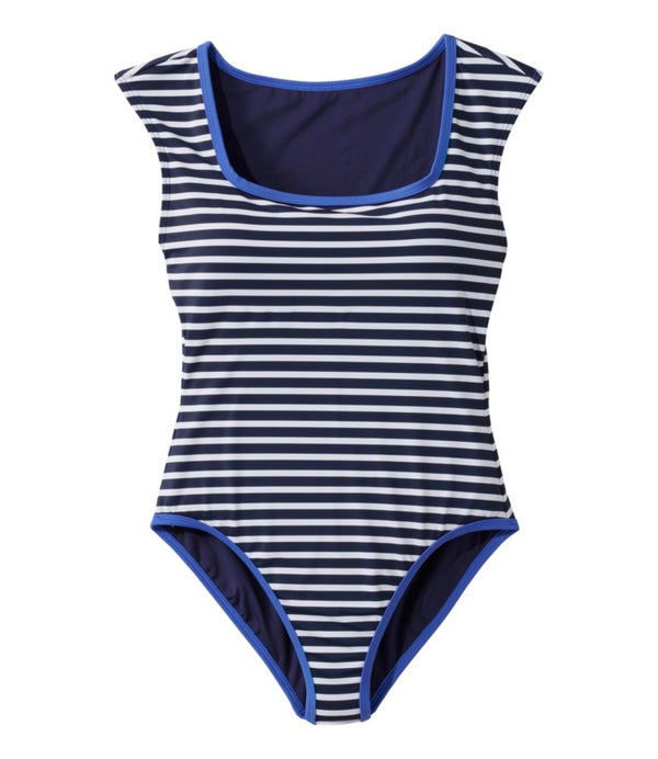 Women's Coastal Essentials Swimwear, Squareneck Tanksuit Print
