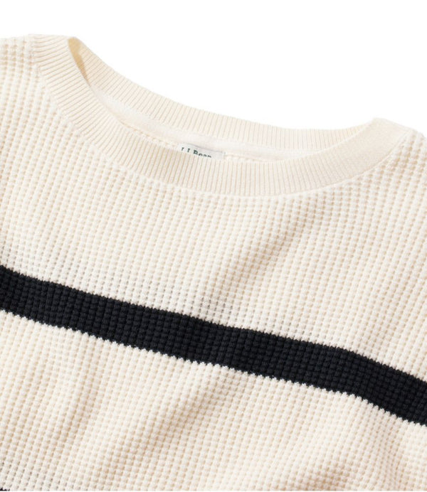 Women's Sunwashed Waffle Sweater, Pullover Stripe