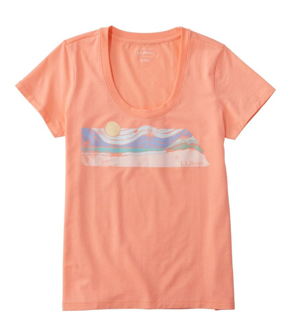 Women's Soft Stretch Supima-Blend Tee, Scoopneck Short-Sleeve Graphic